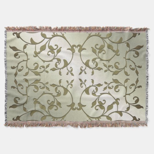 Blattmuster mit Oliven Decke (Vorderseite)
