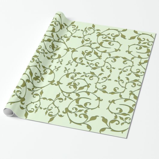 Blattmuster mit Olivenblättern Geschenkpapier (Ungerollt)