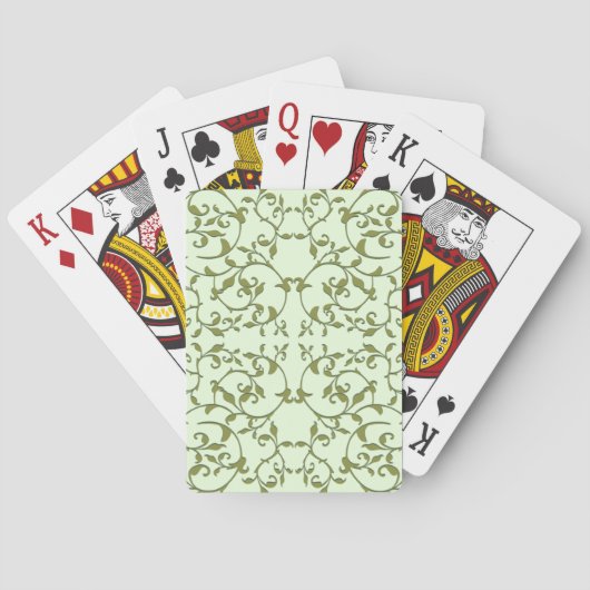 Blattmuster mit Olivenblättern Spielkarten (Rückseite)