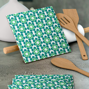 Blattmuster, Muster aus Blättern, grüne Blätter Fliese