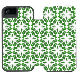 Blattmuster, Muster aus Blättern, grüne Blätter Incipio Watson™ iPhone 5 Geldbörsen Hülle
