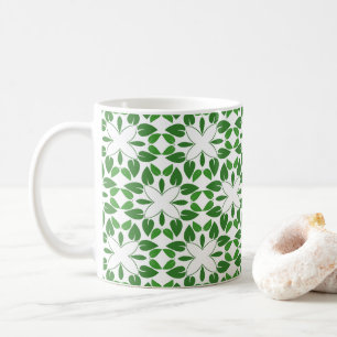 Blattmuster, Muster aus Blättern, grüne Blätter Kaffeetasse