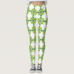 Blattmuster, Muster aus Blättern, grüne Blätter Leggings