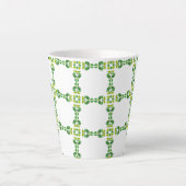 Blattmuster, Muster aus Blättern, grüne Blätter Milchtasse (Vorderseite)