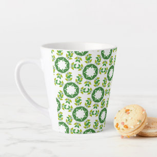Blattmuster, Muster aus Blättern, grüne Blätter Milchtasse