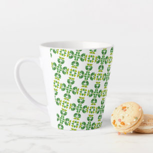 Blattmuster, Muster aus Blättern, grüne Blätter Milchtasse