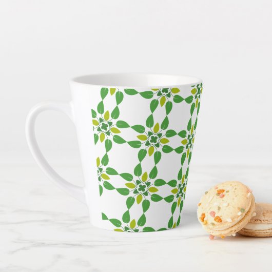 Blattmuster, Muster aus Blättern, grüne Blätter Milchtasse (Beispiel)