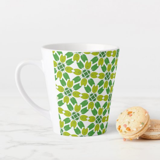 Blattmuster, Muster aus Blättern, grüne Blätter Milchtasse (Beispiel)