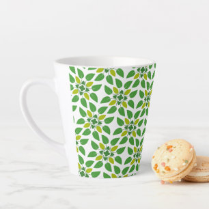 Blattmuster, Muster aus Blättern, grüne Blätter Milchtasse