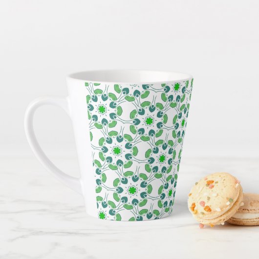 Blattmuster, Muster aus Blättern, grüne Blätter Milchtasse (Beispiel)