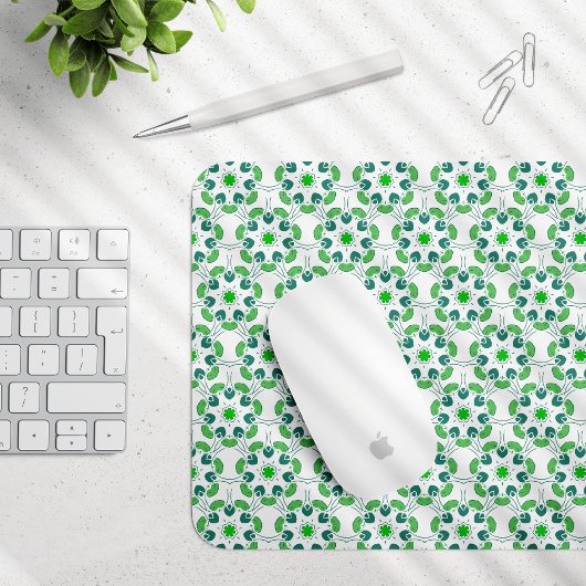 Blattmuster, Muster aus Blättern, grüne Blätter Mousepad