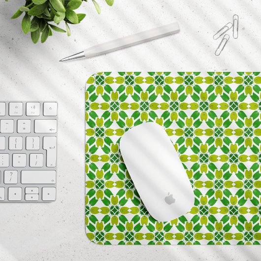 Blattmuster, Muster aus Blättern, grüne Blätter Mousepad