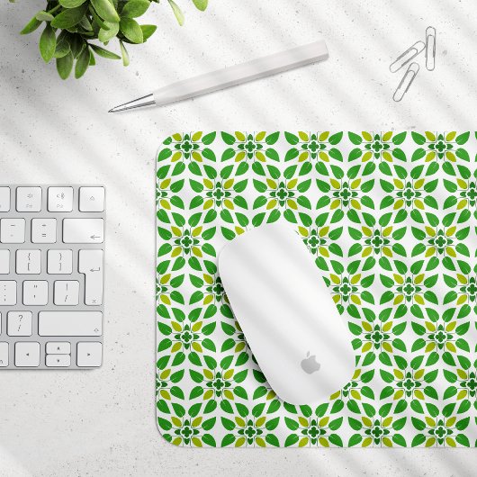 Blattmuster, Muster aus Blättern, grüne Blätter Mousepad