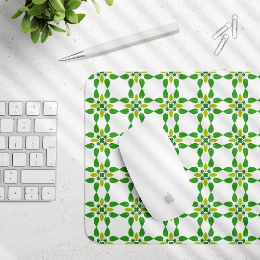 Blattmuster, Muster aus Blättern, grüne Blätter Mousepad