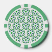 Blattmuster, Muster aus Blättern, grüne Blätter Pokerchips (Vorderseite)