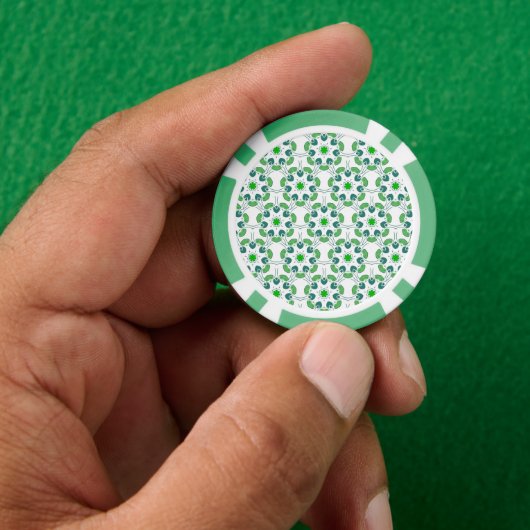 Blattmuster, Muster aus Blättern, grüne Blätter Pokerchips (Hand)