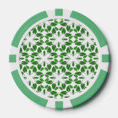 Blattmuster, Muster aus Blättern, grüne Blätter Pokerchips (Vorderseite)
