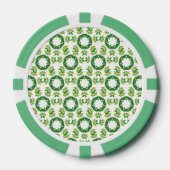 Blattmuster, Muster aus Blättern, grüne Blätter Pokerchips (Vorderseite)