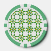 Blattmuster, Muster aus Blättern, grüne Blätter Pokerchips (Vorderseite)