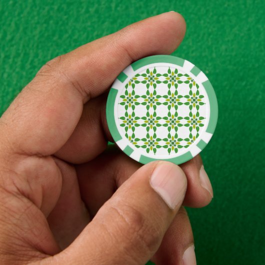Blattmuster, Muster aus Blättern, grüne Blätter Pokerchips (Hand)