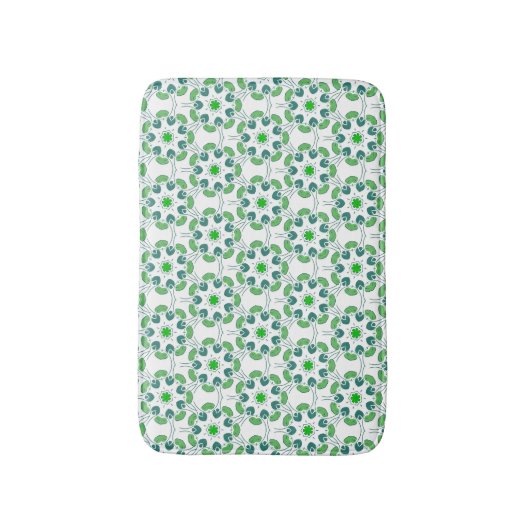 Blattmuster, Muster von Blätter, grüne Blätter Badematte (Vorderseite Vertikal)