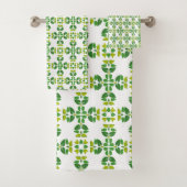 Blattmuster, Muster von Blätter, grüne Blätter Badhandtuch Set (Insitu)