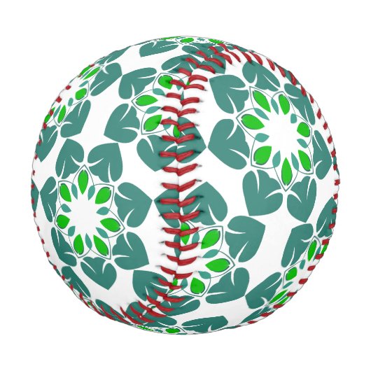 Blattmuster, Muster von Blätter, grüne Blätter Baseball (Schrägansicht)