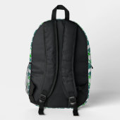Blattmuster, Muster von Blätter, grüne Blätter Bedruckter Rucksack (Rückseite)