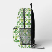 Blattmuster, Muster von Blätter, grüne Blätter Bedruckter Rucksack (Rechts)