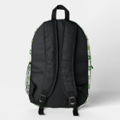 Blattmuster, Muster von Blätter, grüne Blätter Bedruckter Rucksack (Rückseite)
