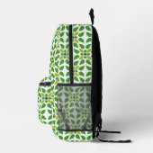 Blattmuster, Muster von Blätter, grüne Blätter Bedruckter Rucksack (Rechts)