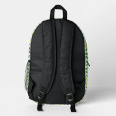 Blattmuster, Muster von Blätter, grüne Blätter Bedruckter Rucksack (Rückseite)