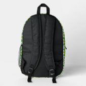 Blattmuster, Muster von Blätter, grüne Blätter Bedruckter Rucksack (Rückseite)