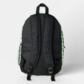 Blattmuster, Muster von Blätter, grüne Blätter Bedruckter Rucksack (Rückseite)