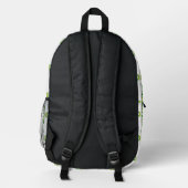 Blattmuster, Muster von Blätter, grüne Blätter Bedruckter Rucksack (Rückseite)