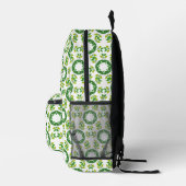 Blattmuster, Muster von Blätter, grüne Blätter Bedruckter Rucksack (Rechts)