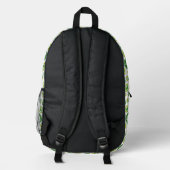 Blattmuster, Muster von Blätter, grüne Blätter Bedruckter Rucksack (Rückseite)