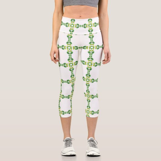 Blattmuster, Muster von Blätter, grüne Blätter Capri Leggings (Vorderseite)