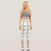 Blattmuster, Muster von Blätter, grüne Blätter Capri Leggings (Vorderseite)