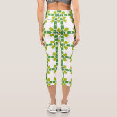 Blattmuster, Muster von Blätter, grüne Blätter Capri Leggings (Rückseite)