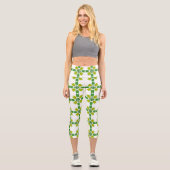 Blattmuster, Muster von Blätter, grüne Blätter Capri Leggings (Vorderseite)