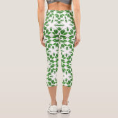 Blattmuster, Muster von Blätter, grüne Blätter Capri Leggings (Rückseite)