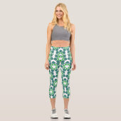 Blattmuster, Muster von Blätter, grüne Blätter Capri Leggings (Vorderseite)