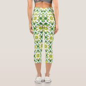 Blattmuster, Muster von Blätter, grüne Blätter Capri Leggings (Rückseite)