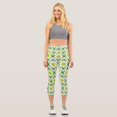 Blattmuster, Muster von Blätter, grüne Blätter Capri Leggings (Vorderseite)