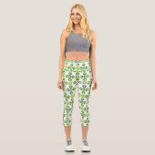 Blattmuster, Muster von Blätter, grüne Blätter Capri Leggings (Vorderseite)