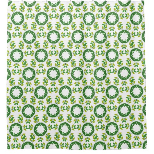 Blattmuster, Muster von Blätter, grüne Blätter Duschvorhang (Vorderseite)