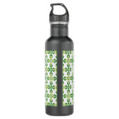 Blattmuster, Muster von Blätter, grüne Blätter Edelstahlflasche (Rückseite)