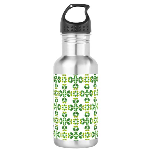 Blattmuster, Muster von Blätter, grüne Blätter Edelstahlflasche (Vorderseite)