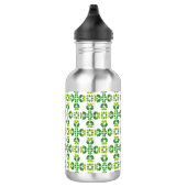 Blattmuster, Muster von Blätter, grüne Blätter Edelstahlflasche (Rechts)